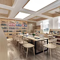 Modern Book Bar Desk and Chair Combination Bookshelf Bookcase Books 3d model