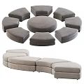Modern Large Modular Sectional Sofa With Circular Curved Design And Gray Green Velvet Upholstery
