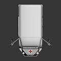 White Citroen Ambulance Model With Open Doors Red Cross Logo And Brown Seats