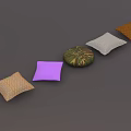 Colorful Decorative Floor Cushions With Purple Camouflage Gray And Woven Textures