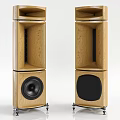 Elegant Modern Wooden Floor Standing Speakers With Subwoofer Units And Classic Design