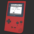 Red Handheld Electronic Toy Game Console With Classic Game Screen And Buttons