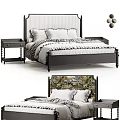 Double Bed With Classic Black Frame Bedside Tables And Cozy Bedding