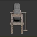 Traditional Stone Mill Placed on Handcrafted Rustic Wooden Stand with Vintage Design