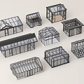 Diverse Designed Outdoor Canopies with Metal Frames Transparent Roofs and Various Shapes