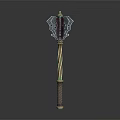 Durable Hardware Tool Axe with Decorative Metal Head and Textured Handle 3d model