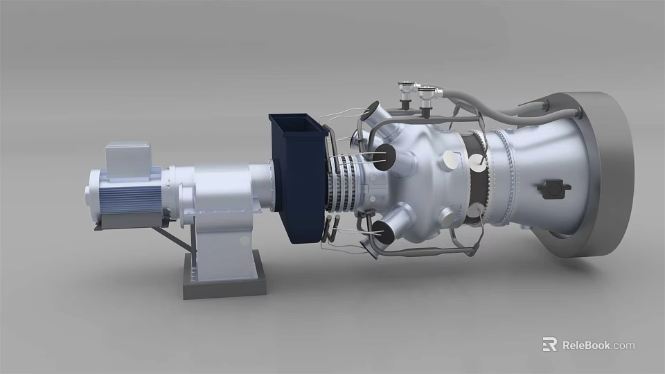 Advanced Industrial Equipment with Electric Motor Pipes Valves and Control Panel Precision Structural Components 3d model 