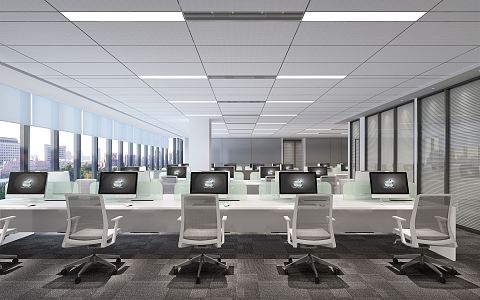 Modern public office area 3d model