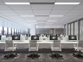 Modern public office area 3d model