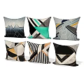 Modern Geometric Pattern Decorative Throw Pillows For Sofa And Living Room 3d model