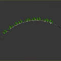 Low Poly Cartoon Scene Featuring Green Trees White Animal and Snowy Ground