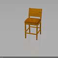 Orange Bar Stool With Woven Textured Legs And Square Padded Seat