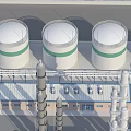 Large Industrial Plant With Multiple Storage Tanks And Steel Pipeline Structures