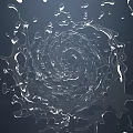 Abstract Water Spiral Motion With Floating Droplets On Dark Surface 3d model