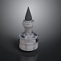 Detailed Space Rocket Model With Conical Top And Mechanical Structure For Space Exploration