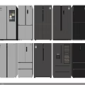 Various Styles of Refrigerators and Freezers in Silver and Black Contemporary Design
