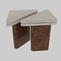 Two Functional Desks With Smooth Marble Top And Brown Textured Wooden Legs Design