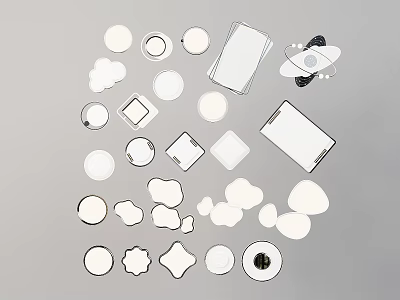 Various Shaped Ceiling Lights With Different Designs Including Round Square And Cloud Shapes 3d model