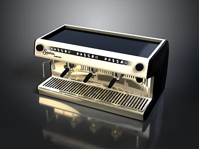 Modern Black Silver Espresso Coffee Machine With Stainless Steel Body And Control Panel 3d model