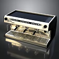 Modern Black Silver Espresso Coffee Machine With Stainless Steel Body And Control Panel
