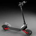 Stylish Modern Electric Scooter With Gray Body And Red Wheels For Urban Commuting