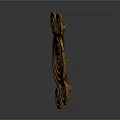 Abstract Spiral Bronze Sculpture Intricate Carved Design On Dark Background