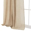 Beige Linen Sheer Curtains For Modern Home Window With Light Filtering Elegant Design