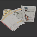 3D Folded Paper Model Interior With Workbench Tools And Equipment