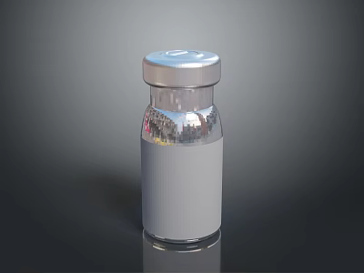 Transparent Glass Spice Bottle With Silver Lid For Modern Kitchen Counter Use 3d model