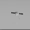 Space Satellite Probe Equipment With Circular Body Solar Panels And Ladder Structure