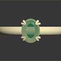 Elegant Silver Ring With Green Gemstone Stylish Fashion Accessory Design 3d model