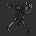 Mechanical Robotic Character With Metallic Structure Arms Legs And Eye Component