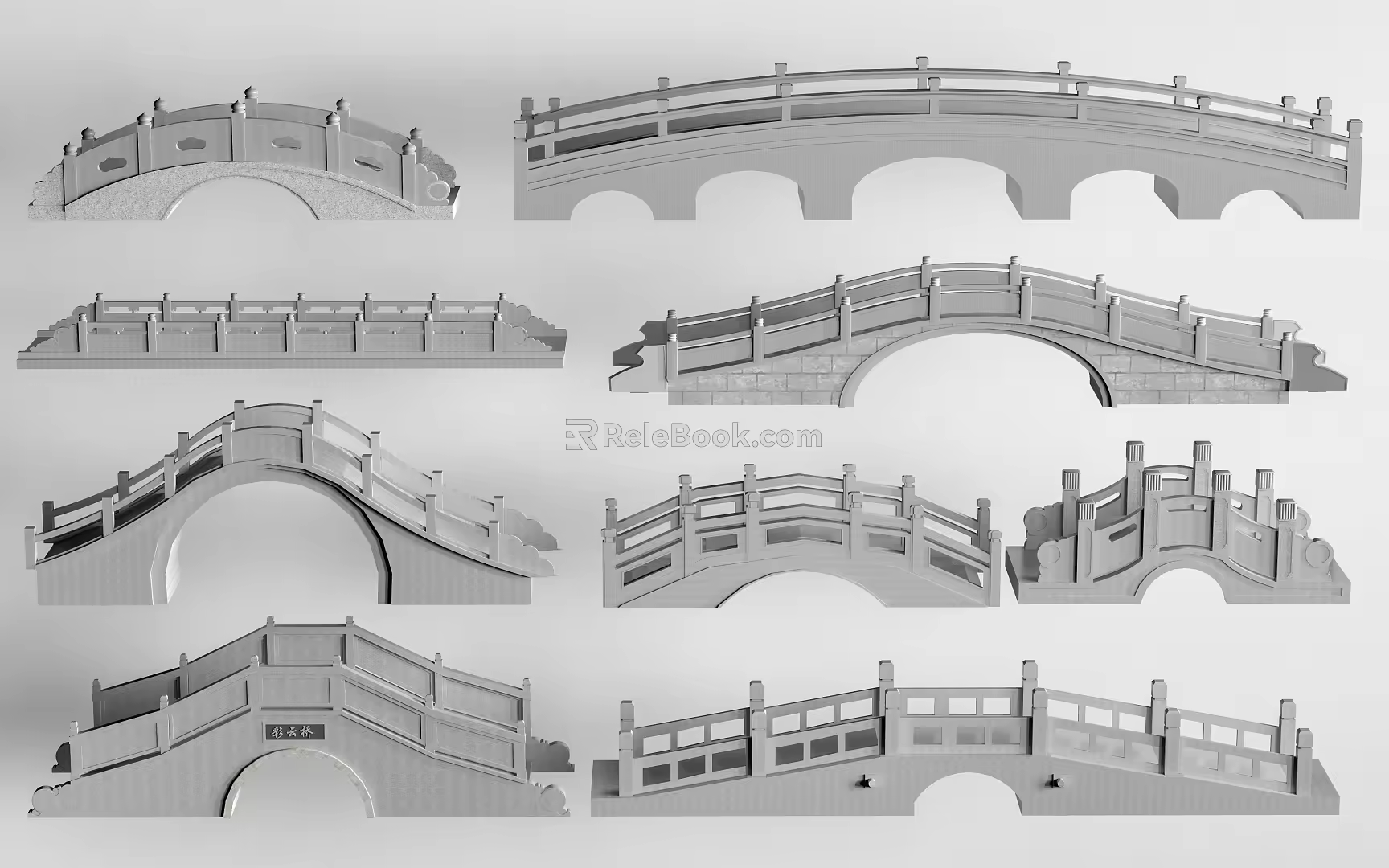 Chinese style stone bridge landscape bridge stone arch bridge arch bridge stone bridge 3d model