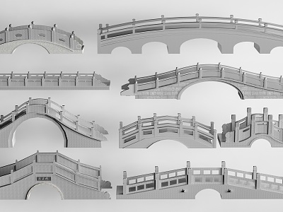 Chinese style stone bridge landscape bridge stone arch bridge arch bridge stone bridge model