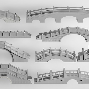 Chinese style stone bridge landscape bridge stone arch bridge arch bridge stone bridge 3d model