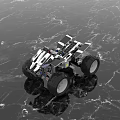 Electric Toy Monster Truck With Large Wheels And White Black Building Block Design