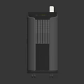 Sleek Electronic Appliance Air Purifier With Blue Panel Gray Body Digital Display And Wireless Connectivity