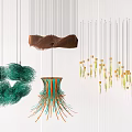 Creative Abstract Chandeliers With Modern Unique Shapes And Decorative Hanging Elements 3d model