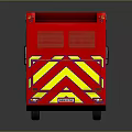 Red Incident Command Unit Vehicle With Yellow Red Checkered Pattern And Cross Symbol 3d model