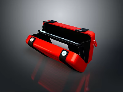 Red Portable Household Storage Utility Case With Black Accents And Durable Design 3d model