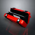 Red Portable Household Storage Utility Case With Black Accents And Durable Design