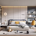 Modern Kids Room Interior With Bed Bookshelf Desk Chair Toys And Cozy Rug Decor