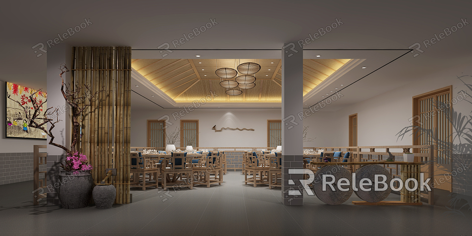 Chinese Restaurant Hall model