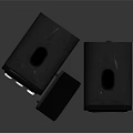 Modern Black Audio Speakers With Yellow Woofer Tweeter Control Knobs And Sleek Design 3d model