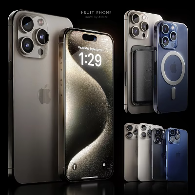 Apple iPhone Daily Electrical Appliance With Multiple Angles Screen Display And MagSafe Design 3d model