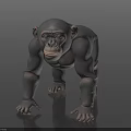 Realistic Chimpanzee 3D Model in Natural Standing Pose with Detailed Features