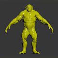 Muscular Ape 3D Model in Standing Posture with Detailed Muscle Structure and Reflective Surface