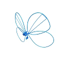 Abstract Blue Butterfly Line Art Design With Geometric Shapes Illustration