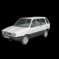 White Vintage Car With Boxy Shape Simple Design And Silver Wheels 3d model