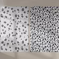 Modern Square Rugs With Gray Polka Dots And Black Leopard Print Patterns 3d model